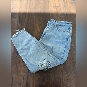 Old Navy High Rise O.G. Straight Jeans Womens 16 Distressed Light Wash NWOT